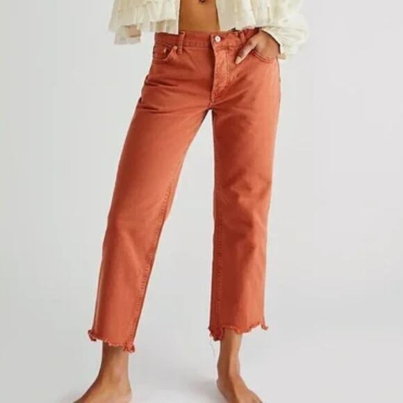 Free People We The Free Maggie Button Fly Distressed Hem Jeans - Picture 1 of 8